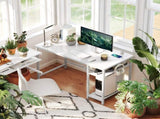 Computer Desk, with Power Sockets - White T3398P343177