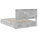Storage Bed Concrete Grey 150 x 200 cm Engineered Wood 3410236