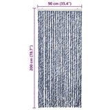 Insect Curtain Blue and White 90x200 cm Chenille 315127