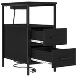 Bedside Cabinet Black Oak 30 x 48 x 61 cm Engineered Wood 859410