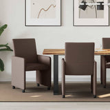 Dining Chairs with Wheels 2 pcs Brown 57 x 66 x 94 cm 42017818