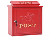 Wall Mounted Mailbox Red 29 x 13 x 41 cm Cast Aluminum 42023498