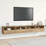 TV Wall Cabinet Wall-mounted 2 pcs Artisan oak 100 x 30 x 30 cm 862191