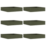 Lawn Edging 6 pcs Olive Green 60 x 60 x 13 cm Steel 874737