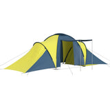 Camping Tent 6 Persons Blue and Yellow 93185