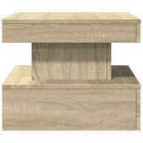 Coffee Table with LED Lights Sonoma Oak 50x50x40 cm 839842