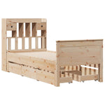 ZNTS Bookcase Bed without Mattress 90x200 cm Solid Wood Pine 3308930