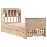 ZNTS Bookcase Bed without Mattress 90x200 cm Solid Wood Pine 3308930