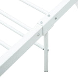 Bed Frame without Mattress with Headboard White 160x200cm Metal 284696