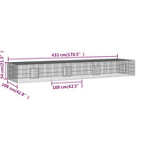 4-Panel Rabbit Cage 433x109x54 cm Galvanised Iron 171565