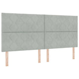 Headboard Height Adjustable Light grey 200 cm Velvet 3337958
