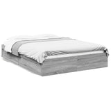 Bed Frame with Drawers without Mattress Grey Sonoma 150x200 cm King Size 3280655