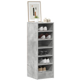 809003 Shoe Cabinet Concrete Grey 31,5x35x90 cm Engineered Wood