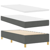 Box Spring Bed with Headboard Dark grey 90 x 190 cm Fabric 3339659