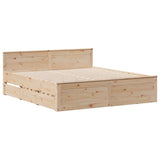 Bookcase Bed without Mattress 180x200 cm Super King Solid Wood Pine 3308912