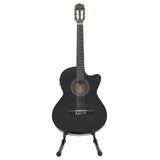 70139 12 Piece Western Guitar Set with Equalizer and 6 Strings Black