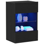 ZNTS LED TV Cabinet Black Oak 40x30x60,5cm cm Engineered Wood 863096