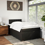 Box Spring Bed with Mattress Black 120x190 cm Faux Leather 3286112