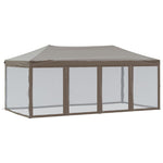 ZNTS Folding Party Tent with Sidewalls Taupe 3x6 m 93554