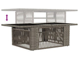 Garden Table Grey 100 x 55 x 37 cm PE Rattan and Glass 42035137