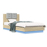 Bed Frame with LED Sonoma Oak 80 x 200 cm Engineered Wood 3429662