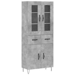 Highboard Concrete Grey 69.5x34x180 cm Engineered Wood 3198565