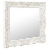 320312 Wall Mirror Baroque Style 50x50 cm White