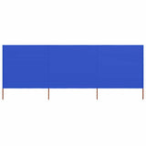 3-panel Wind Screen Fabric 400x120 cm Azure Blue 47147