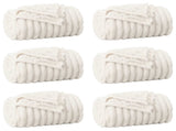 Throw Blankets 6 pcs Cream 200 x 150 cm Fleece 42016898
