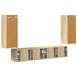 TV Wall Cabinet Set 4 pcs Sonoma Oak Engineered Wood 3408918