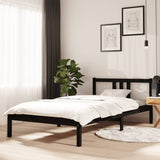 Bed Frame without Mattress Black Solid Wood 100x200 cm 814878