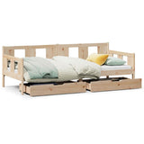 Daybed with Drawers without Mattress 90x190 cm Single Solid Wood 3302112
