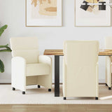 Dining Chairs with Wheels 2 pcs Cream 58 x 65 x 98 cm 42017884