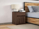 Bedside Cabinet with LED Lights Brown Oak Engineered Wood 852010