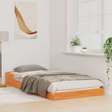 Bed Frame Wax Brown 100 x 210 cm Solid Pine Wood 873351