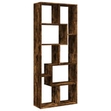 Room Divider Bookcase Smoked Oak 67x25x161.5 cm Engineered Wood 858079