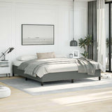 Bed Frame without Mattress Dark Grey 193x203 cm King Fabric 347111