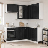 Kitchen Unit LUCCA 8 pcs Black Engineered Wood 3438392