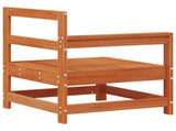 Garden Corner Sofa Solid Pine Wood Wax Brown 132 x 62 x 70.5 cm 865546
