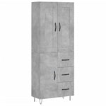 Highboard Concrete Grey 69.5x34x180 cm Engineered Wood 3199845