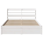 ZNTS Bed Frame with Headboard without Mattress White 140x190 cm 3306729