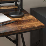 Desk with Shelf Smoked Oak 100 x 50 x 86.5 cm Engineered Wood 859397