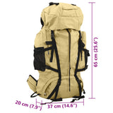 Hiking Backpack Khaki 60 L Oxford Fabric 4009966