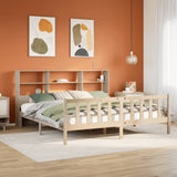 Bookcase Bed without Mattress 180x200 cm Super King Solid Wood Pine 3321710