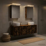 Bathroom Cabinet Set 5 pcs Smoked Oak Engineered Wood 3406515