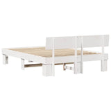Bed Frame with Headboard White 140 x 200 cm Solid Pine Wood 872567