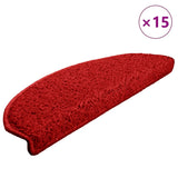 Stair Mats 15 pcs 65x21x4 cm Red Half Round Large 133907