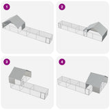 Chicken Coop with Roof and Yard 2 pcs Silver 8 x 2 x 1.9 m 3434660