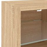 6 Piece TV Wall Units with LED Sonoma Oak Engineered Wood 3216624