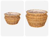 Planter Basket GENDT 2 pcs Natural Brown Kubu Rattan 42020960